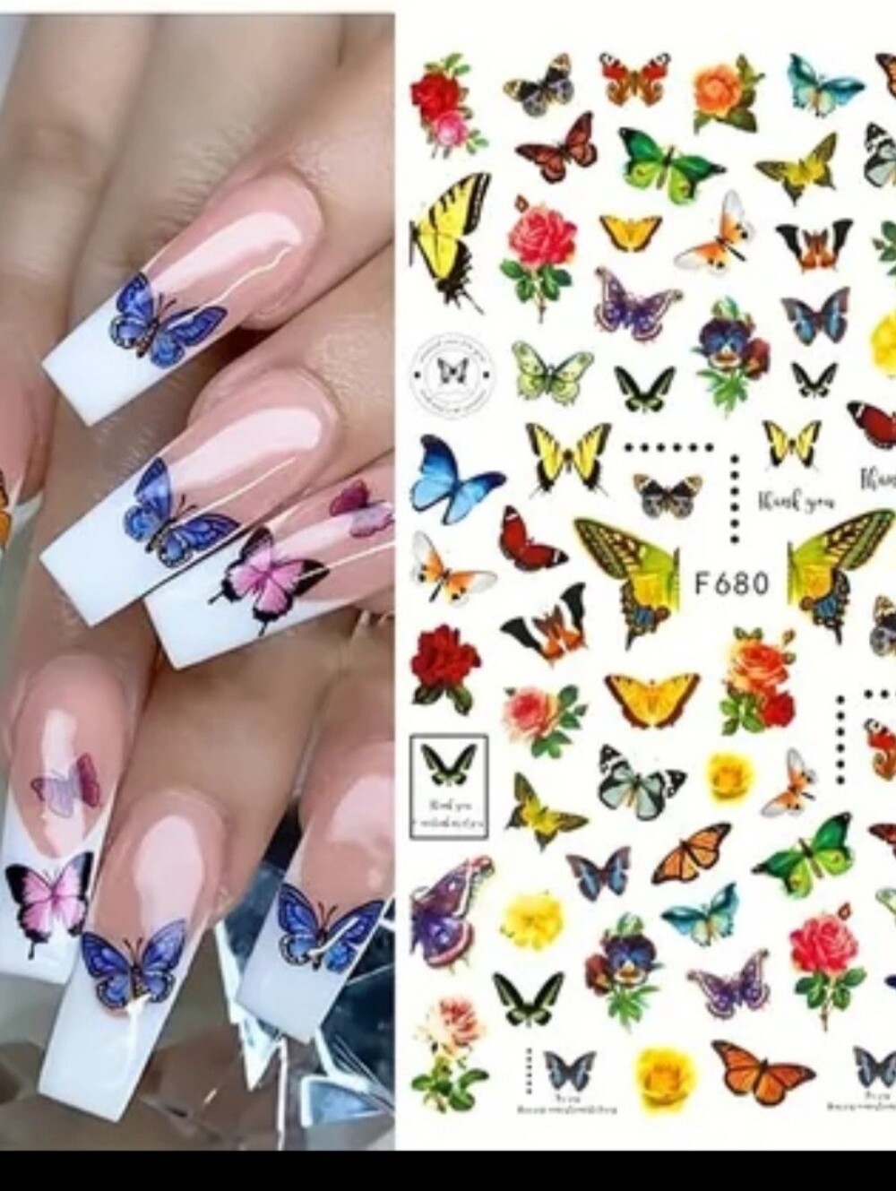 4 FOR $15  💕 Trendy Butterfly  Nail Art Transfer Stickers Decals